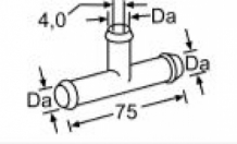 Webasto T-Stuk met gasklep boring. Ø 18 mm. Lengte 75 mm. Staal verchroomd